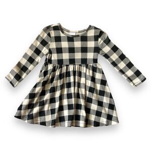 HANNA ANDERSSON Dress Skirt Gingham Black White Plaid Cotton Long